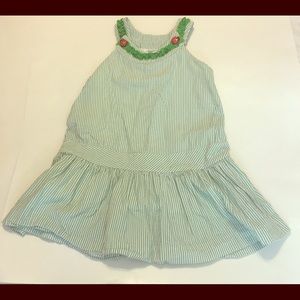 Green n white girls dress